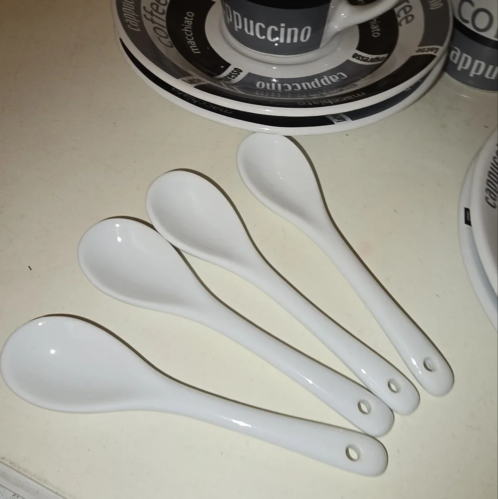 ⭐️40% Off⭐️ IMUSA Espresso Coffee Set with Saucers and Mini Spoons - Set of 4
